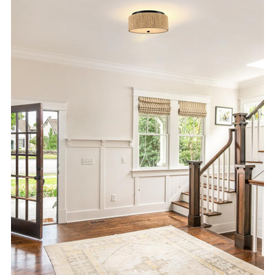 Plafonnier tambour tissé 3 lumières Boho