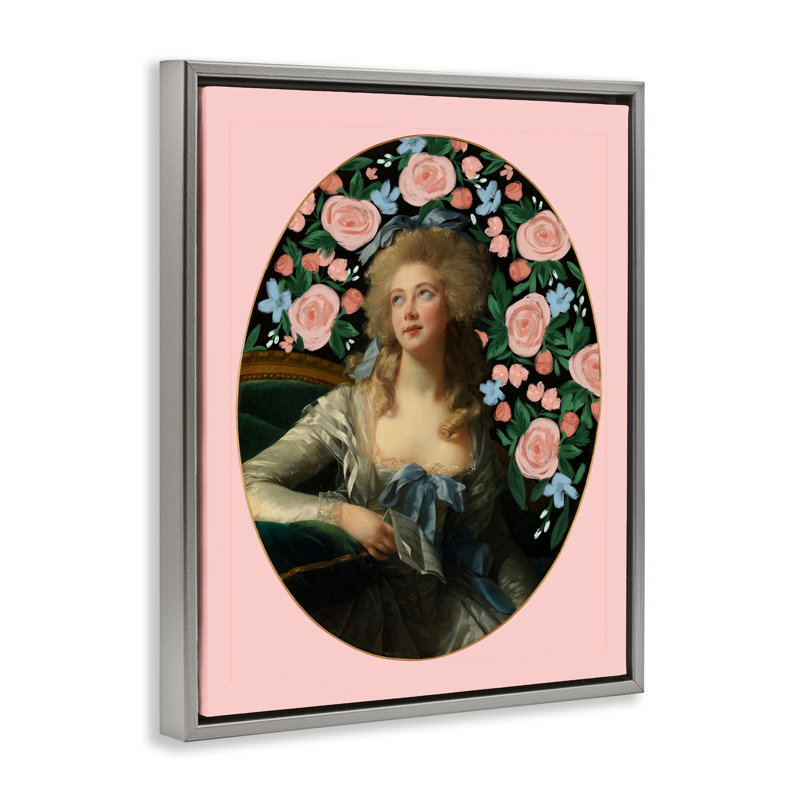 Cadre flottant intemporel pour femme et fleurs victoriennes, design par Cherrywood Lane, H 31 po x l 25 po