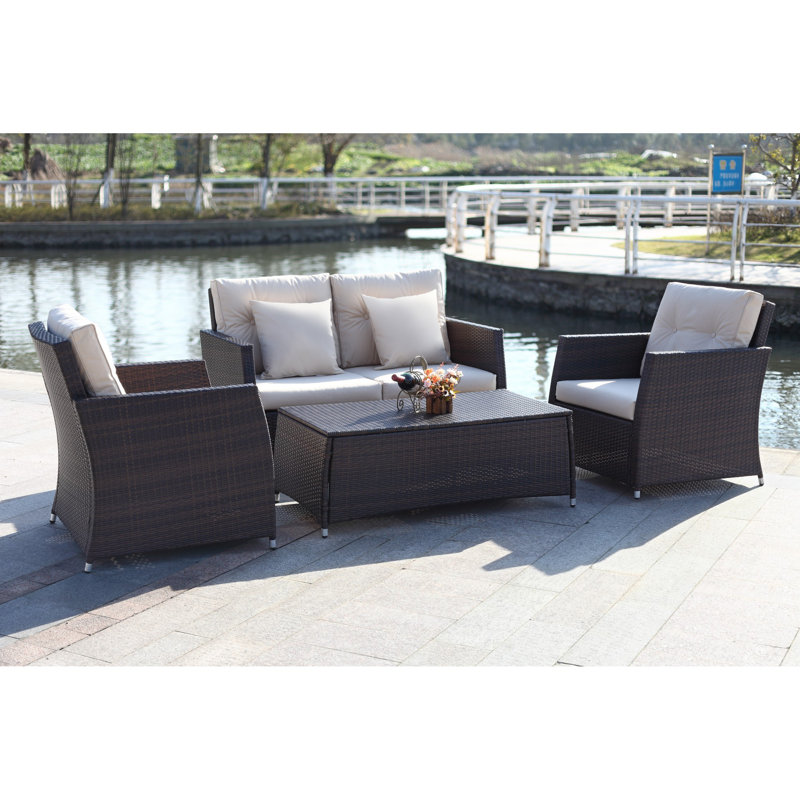 Gilson 4 - Person Patio Conversation Set with Cushions