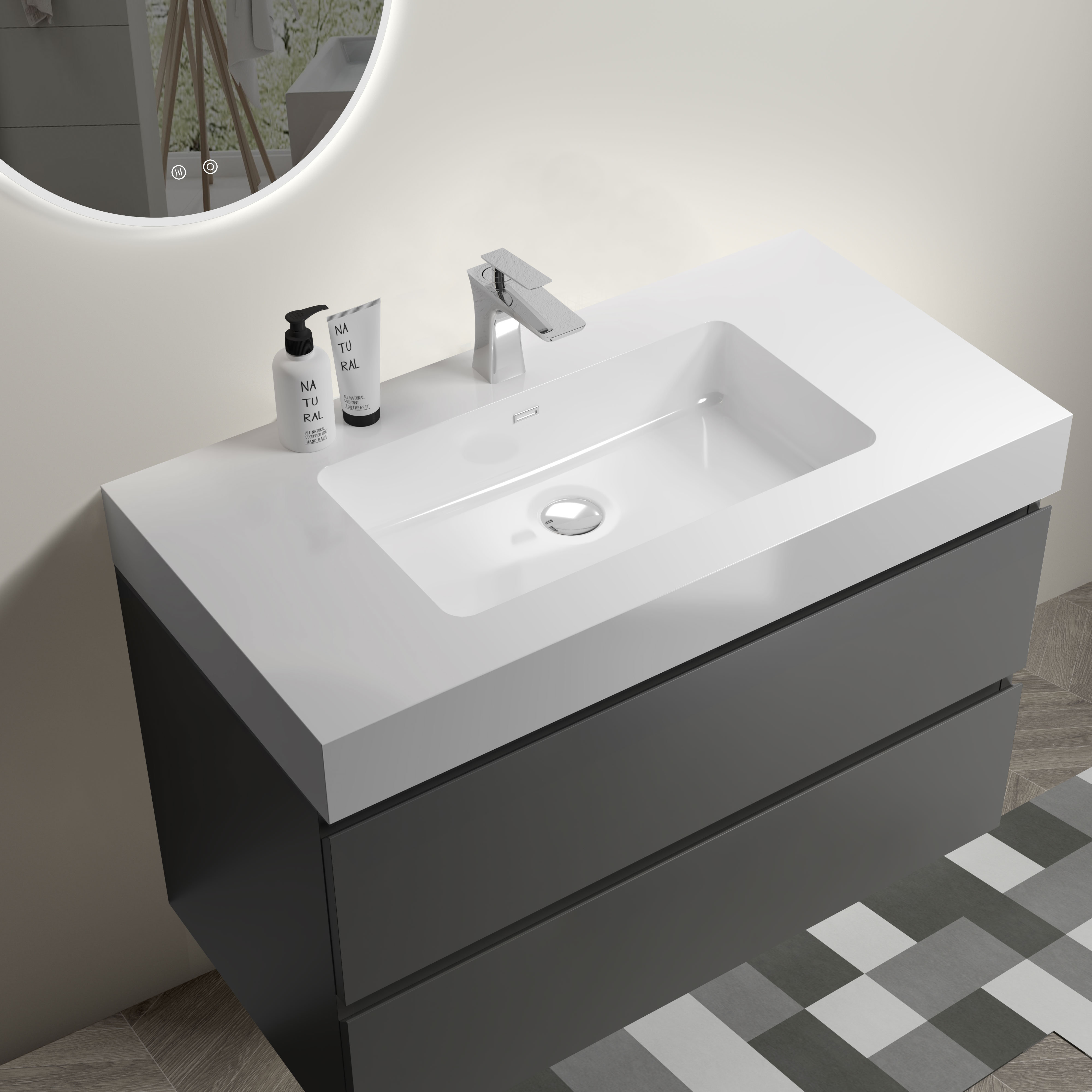 Jeltyprey 35.8'' Wall Mounted Single Bathroom Vanity Base Only | Wayfair