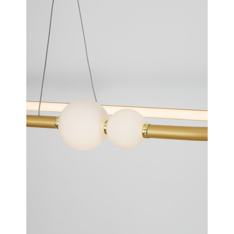 5 - Light LED Kitchen Island Pendant, Gold, 120cm H x 100cm W x 64cm D