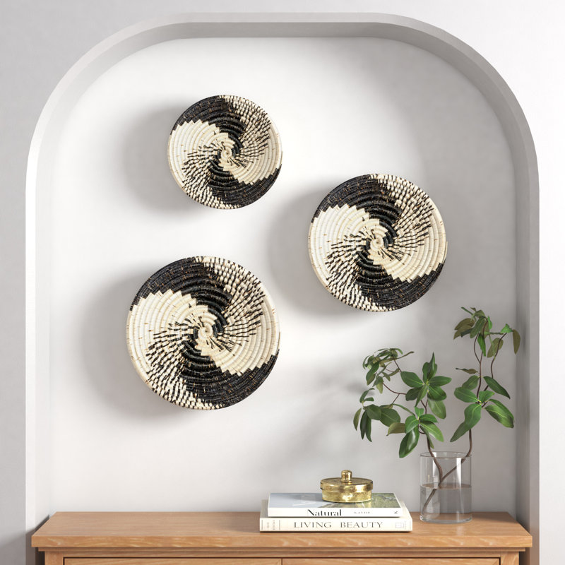 Boho Abstract Wall Decor on Seagrass