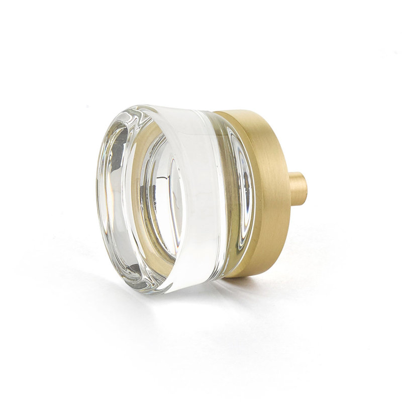 Bronze Geometric Knob, Satin Brass