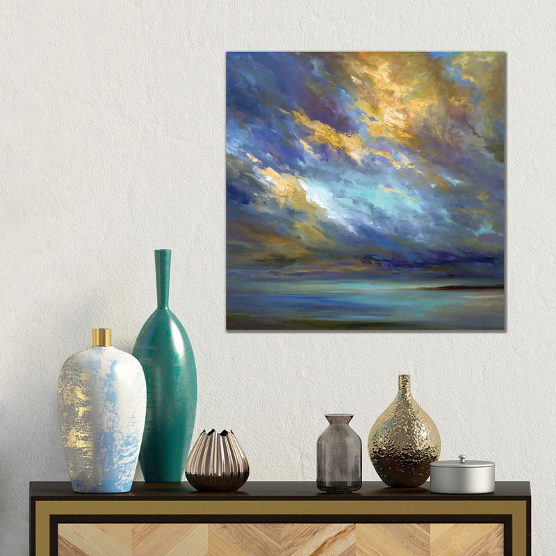 Coastal Clouds by Sheila Finch - Wrapped Canvas Painting, 45.72 cm H x 45.72 cm W x 1.91 cm D