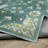 Kugler Vintage Traditional Teal/ Green Printed Washable Flat Pile Area Rug-1746240202