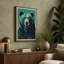 Turquoise Bear Retro - Wrapped Canvas-544853072-544853031