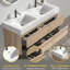 Meuble-lavabo mural flottant de taille 72 po, double tiroir, grain de bois, finition laquée E0, grand lavabo une pièce, couleur chêne, épissure noyer, quincaillerie-133043687-133043688-133043689