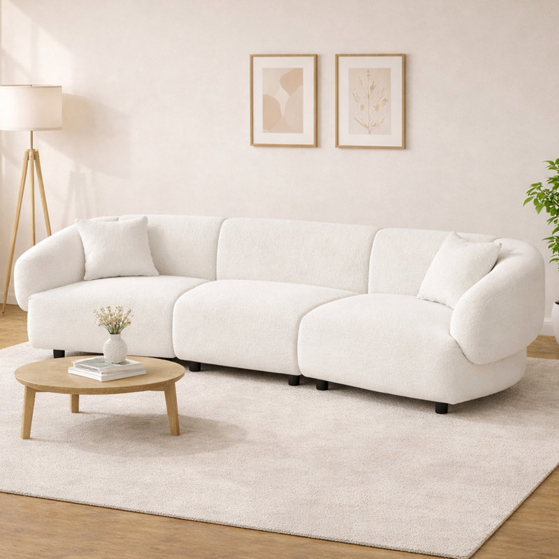  Canapé incurvé 98,5 po, Beige