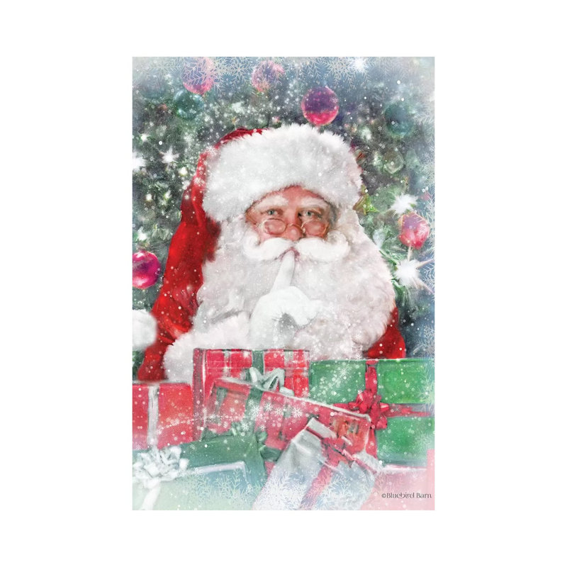 Snowy Secret Santa by Bluebird Barn - Wrapped Canvas Painting, 66.04 cm H x 45.72 cm W x 1.91 cm D