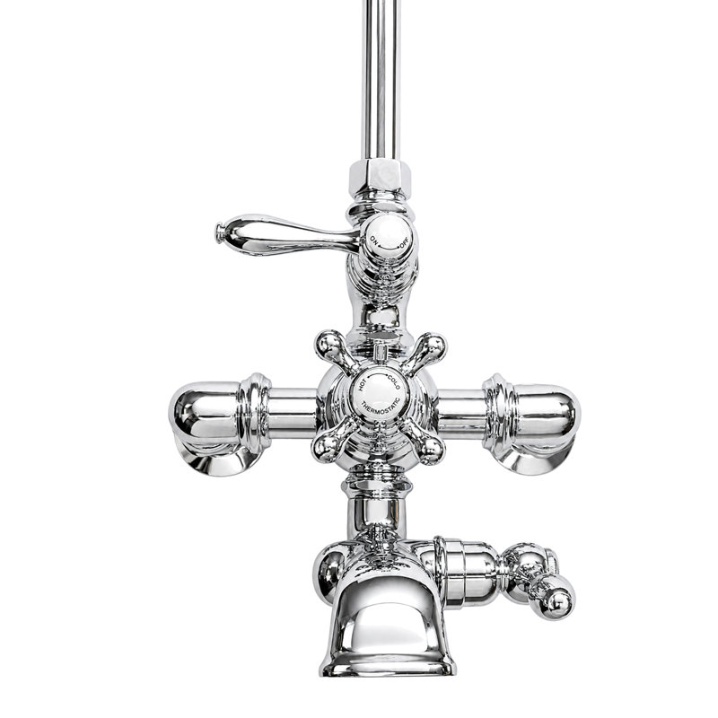 Système de douche thermostatique avec bec de baignoire par Strom Living P0903C, Chrome