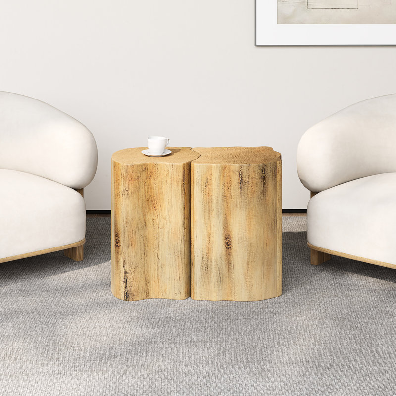 21 Table de bout irrégulière faite de matériaux, de couleur naturelle, légère et facile à manipuler