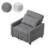 3-in-1 Convertible Accent Chair with Pillow, Adjustable Recline, Linen Fabric, Steel Frame-1568903377