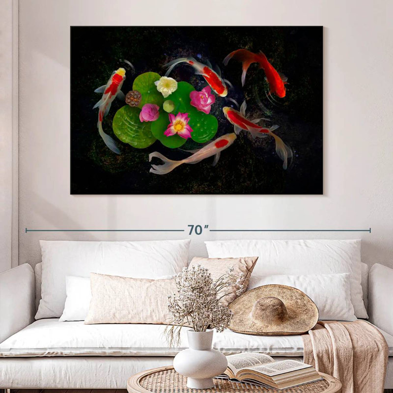 Brampt Floral Koi, 34" H x 51" W