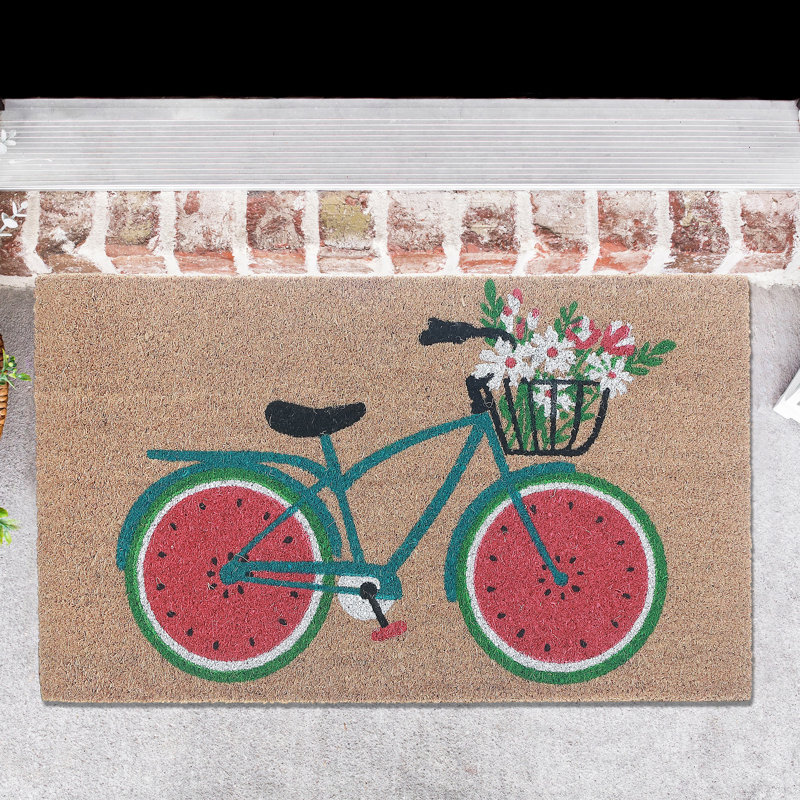Tapis d'intérieur pour vélo avec fleur 30 po x 18 po