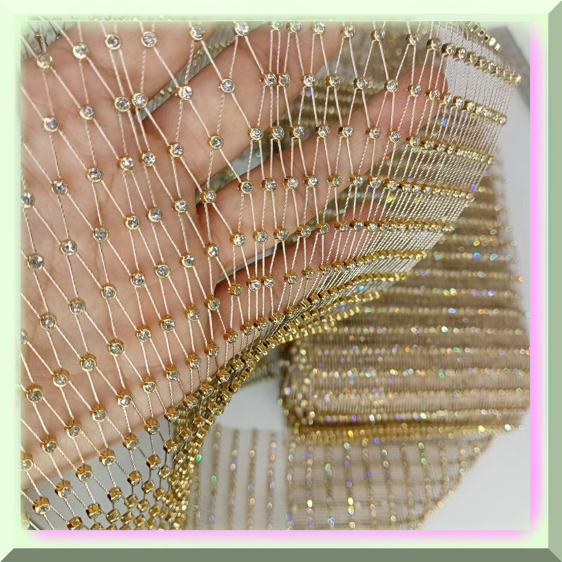 Fishnet Mesh Rhinestone Sheer Stretch