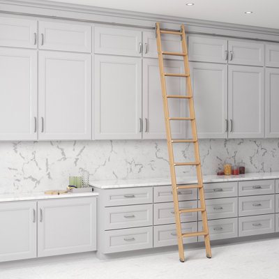 Red Oak 9.92' Hook 9-Step Wood Removable No Wheel Ladder