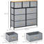 9 coffres de rangement. Organisez votre maison. Pliable pour économiser de l'espace. Fabrication sécuritaire. Fabrication de qualité. Commode de 12,08 po de largeur avec rangement en chêne et gris. Spacieux, pliable, avec dossier basculant