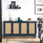 Panneaux de grain de qualité supérieure fabriqués à la main, armoire-buffet en rotin, armoire de rangement décorative avec 4 portes en rotin, armoire de rangement moderne avec tablettes réglables pour le salon-1468310726