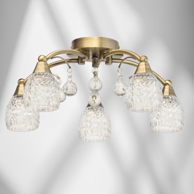 LISMORE 5 LIGHT CW CRYSTAL DROPLETS