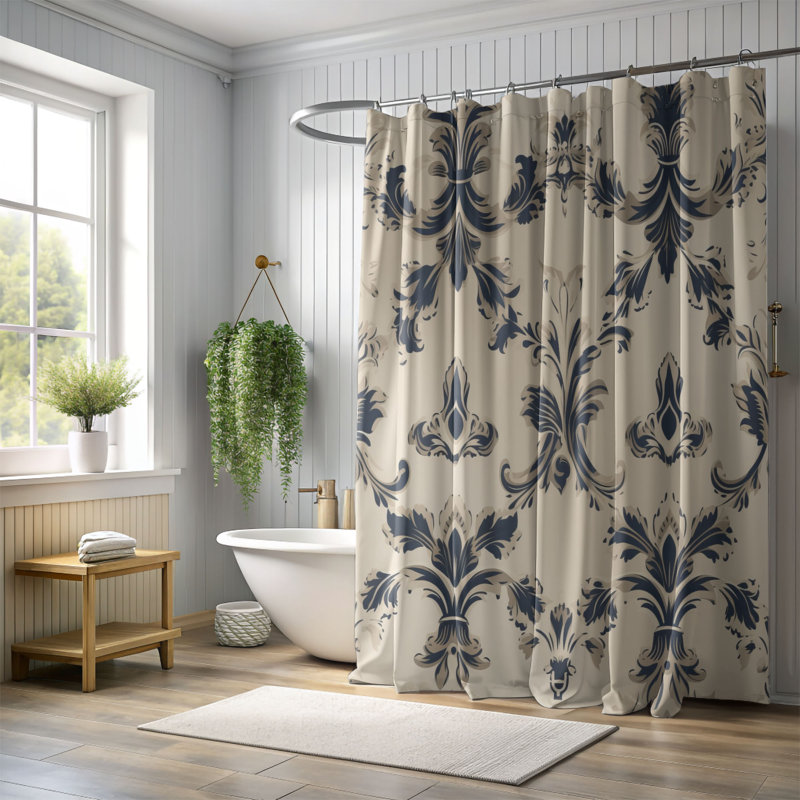 Rideau de douche Timeless Damask - Premium, H 74 po x l 71 po