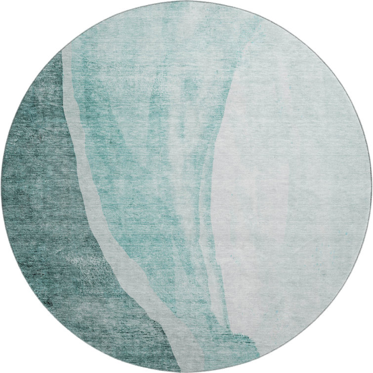 Premium Machine Washable Prisco Teal Rug