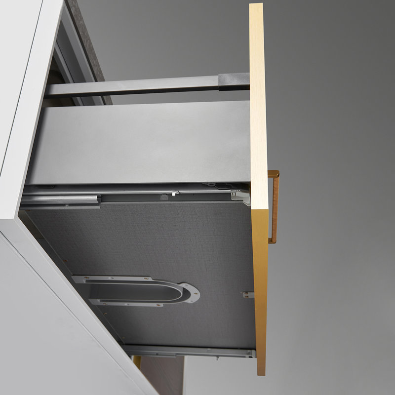 Ensemble de meuble-lavabo double 72 ", Noyer foncé, Or mat
