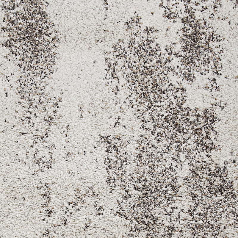 Bromley Ivory and Brown Shag Wool Area Rug