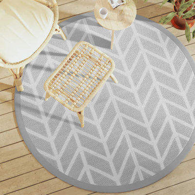 Westrem Double Layer Grey Indoor / Outdoor Area Rug