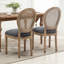 Ensemble de chaises de salle à manger rembourrées, chaises d'appoint sans accoudoirs avec dossier en rotin et revêtement Linen Touch, ensemble de 2