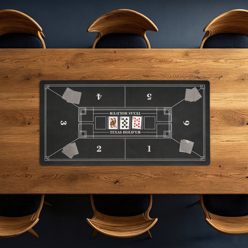 Tapis de poker noir - 11,81 po x 27,56 po, L 0,3 po x l 12 po x P 27,5 po