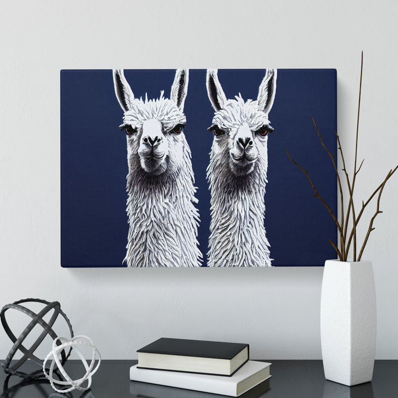 The Two Llamas Vol.2 - Wrapped Canvas, 35cm H x 50cm W x 3cm D