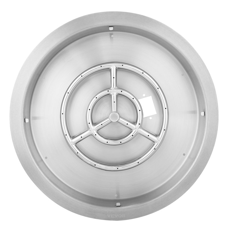 VEVOR 22" Round Stainless Steel Fire Pit Burner with Lid