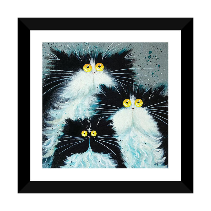 « Meet the Purrents » par Kim Haskins-reproduction d’art, Blanc, H 16 po x l 16 po x P 1 po, Black Paper