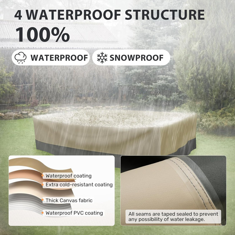 Patio Furniture Covers Waterproof Heavy Duty, 110"x84"x28" Large Outdoor Dining Table and Chair Covers