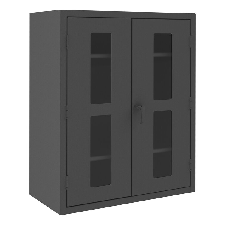 Clear Glass/Aluminum Storage Cabinet