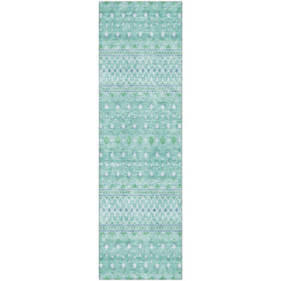 Premium Machine Washable Prisco Aqua Rug