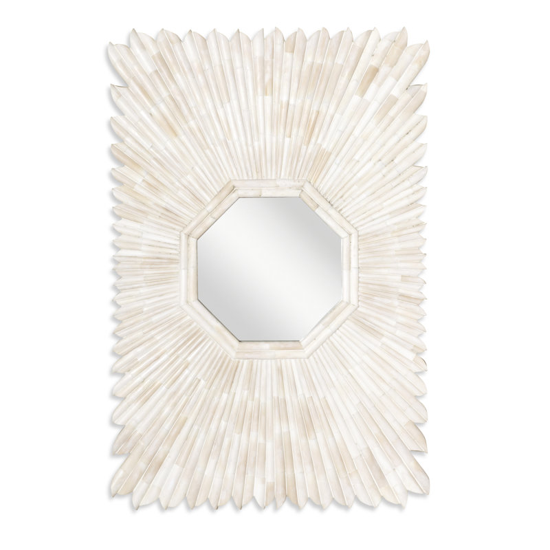 Grand Tour Furniture Sunburst Bone Framed Wall Mirror