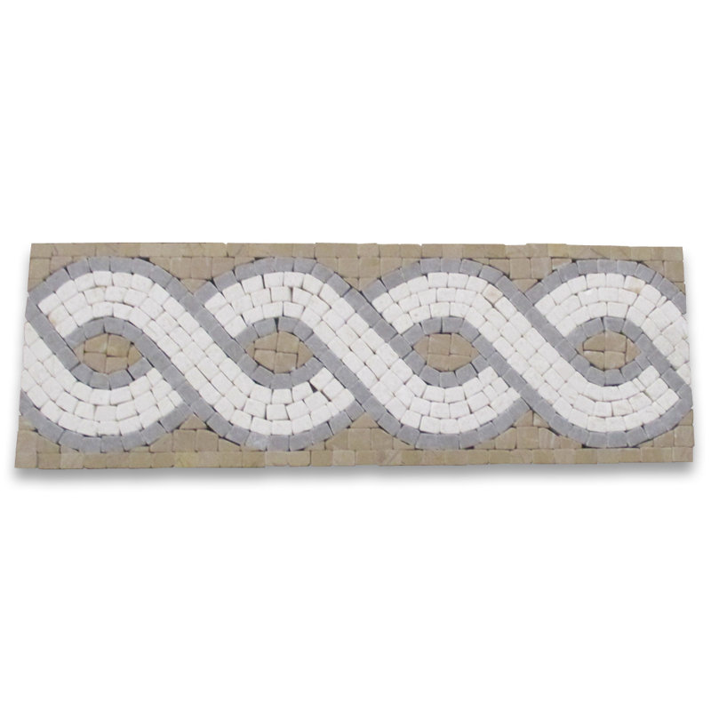 Carreau de mosaïque en marbre 4 po x 12 po Azalea