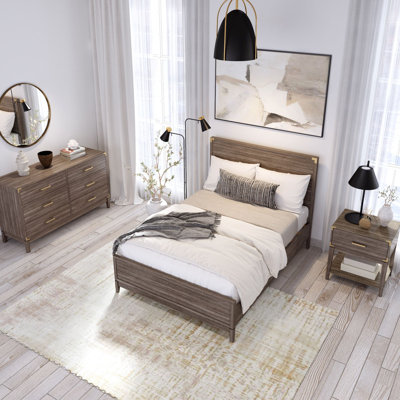 Aydin Solid Wood Panel Bed