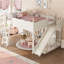 Grand lit mezzanine avec tablettes de rangement et garde-robe, lits mezzanine en bois massif avec glissières amovibles et échelles, aucune boîte à ressorts nécessaire-698299179-698299216