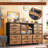 Dresser For Bedroom With Power Outlets And Led Lights, 12 Drawers Tv Stand Dressers With 2 Tire Shelves-834177326