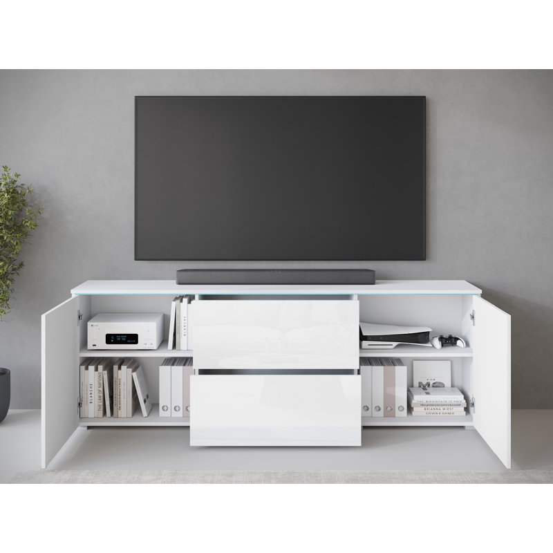 Agne 180cm W 2 - Drawer Chest of Drawers, White