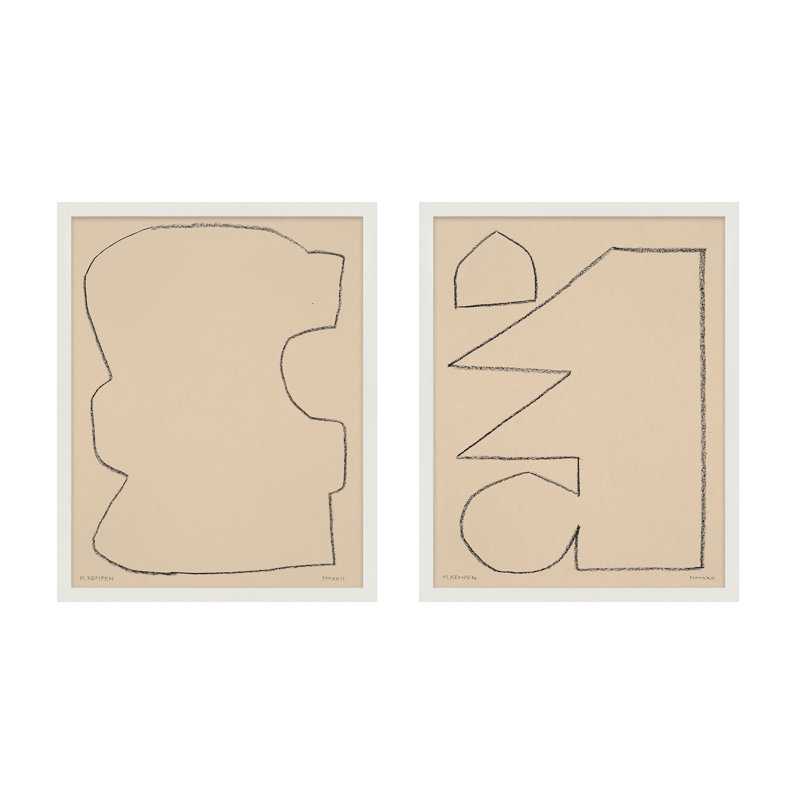 Freya 9 and 10 par Michael Kempen - Ensemble de 2 reproductions de cadres photo, H 20 po x l 16 po x P 1,25 po, Blanc
