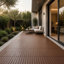 Dalles de terrasse marron emboîtables (22 pièces) pour une installation facile, idéales pour les espaces intérieurs et extérieurs, y compris les balcons, les jardins et les abords de la piscine.
