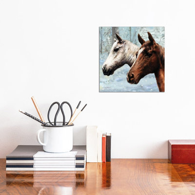 Friends In The Snow by Giordano Studios - Wrapped Canvas Print