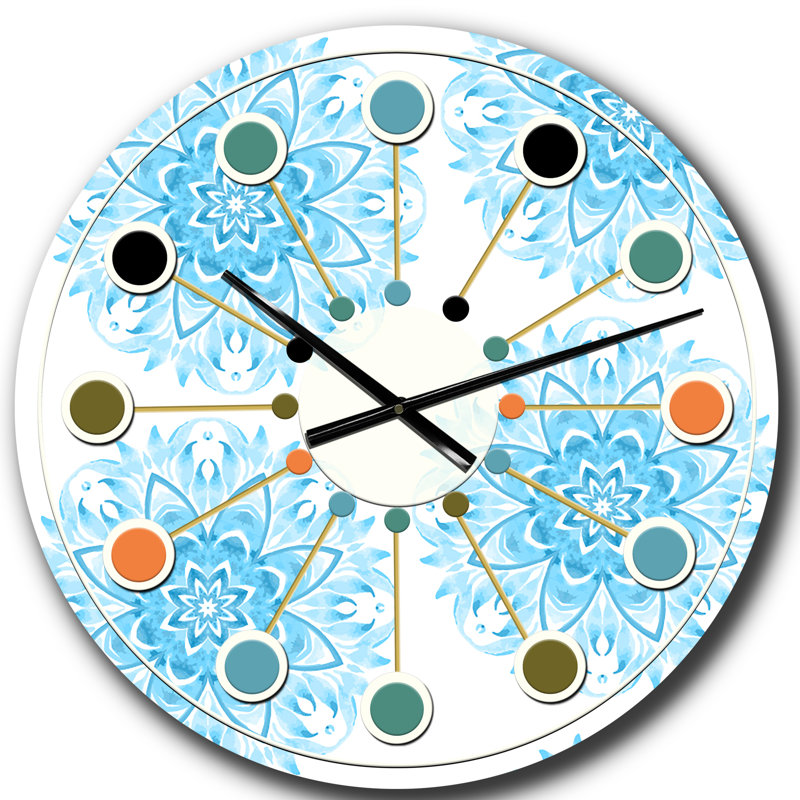Horloge murale circulaire Mid-Century, Surdimensionné