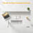 White 55-Inch U-Shaped Power Adjustable Desk With Keyboard Tray And Monitor Stand. Height Adjustable, Built-In Power Socket And LED Light. Suitable For Both Sitting And Standing Use. Ideal For Home And Office. Clean, Bright, Space-Saving, Simple And Styl-845367532