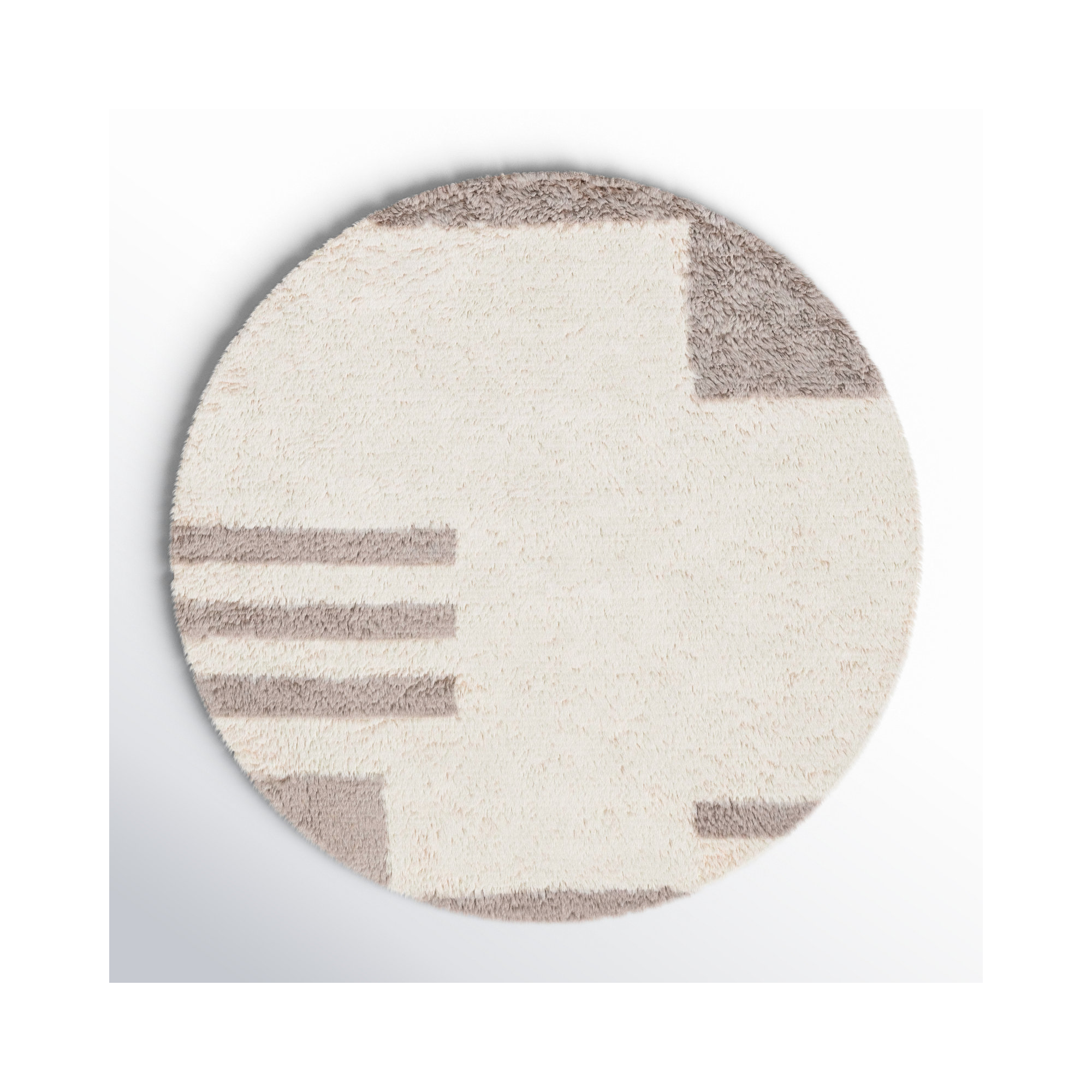Beamer Gray/Ivory Rug, Round 6'