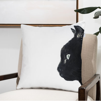  Focused Cat Animals Throw Pillow