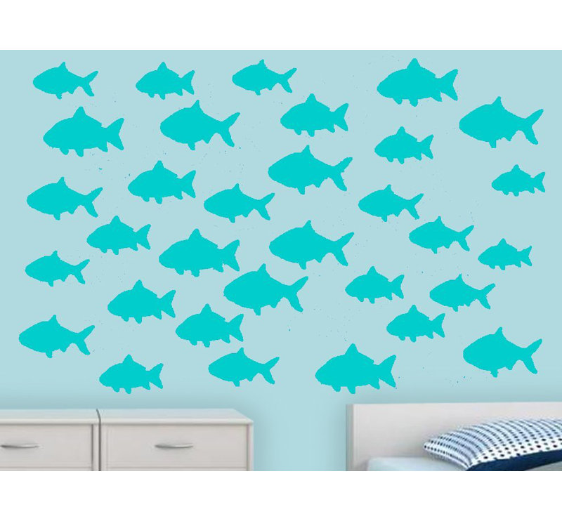 Décalcomanie murale poisson Hunsberger, Bleu ciel